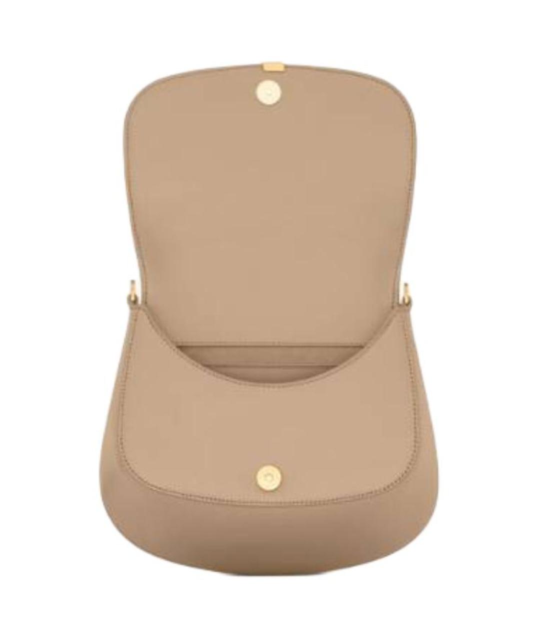 SAINT LAURENT Бежевая кожаная сумка через плечо, фото 5