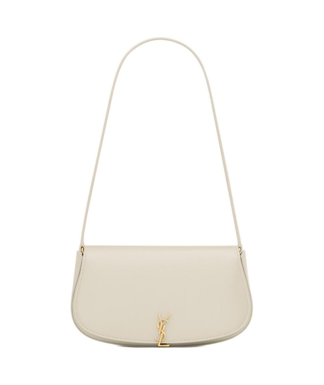 SAINT LAURENT Белая кожаная сумка через плечо, фото 1