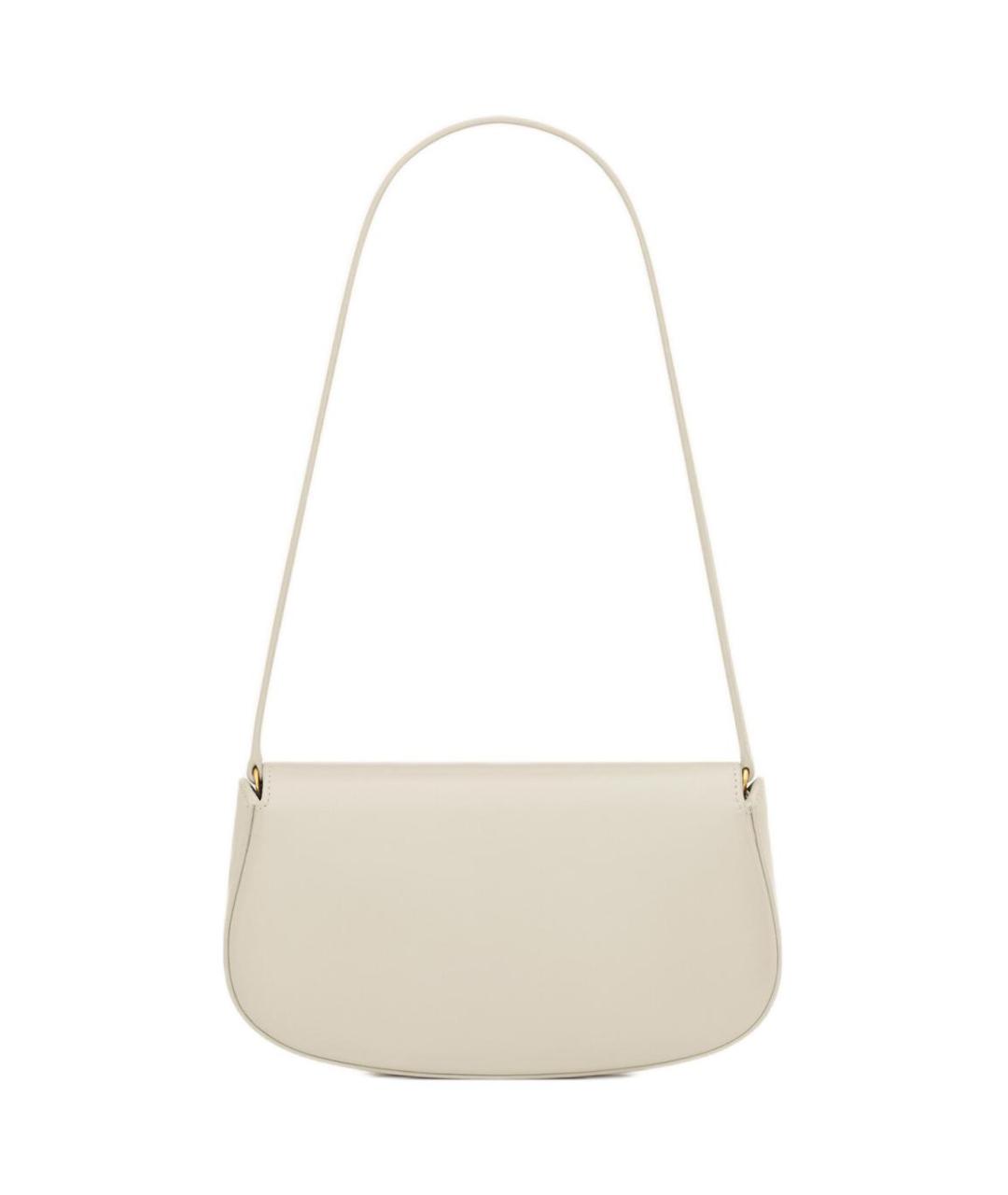 SAINT LAURENT Белая кожаная сумка через плечо, фото 4