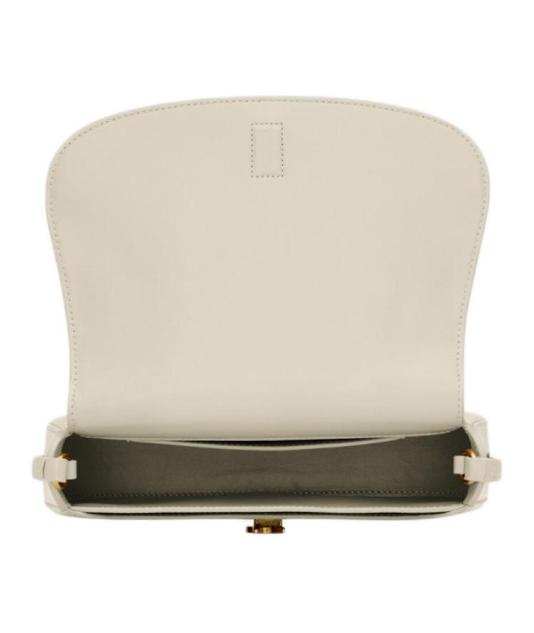 SAINT LAURENT Белая кожаная сумка через плечо, фото 6