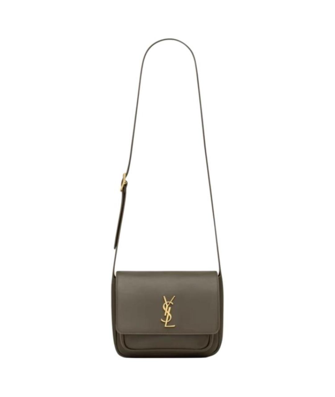SAINT LAURENT Коричневая кожаная сумка через плечо, фото 1