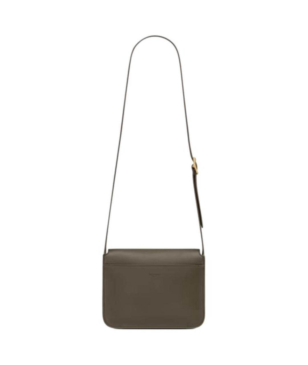 SAINT LAURENT Коричневая кожаная сумка через плечо, фото 5