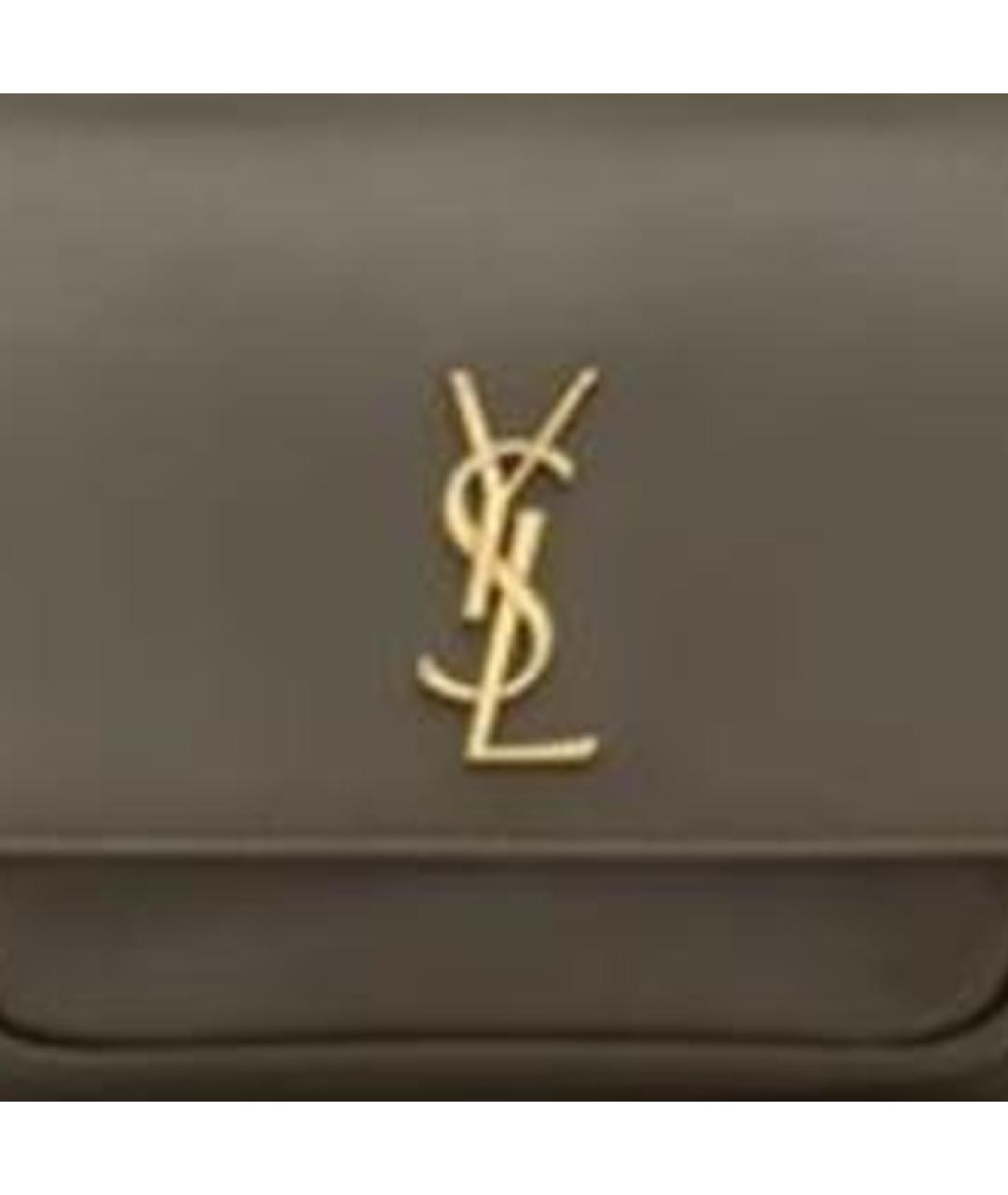 SAINT LAURENT Коричневая кожаная сумка через плечо, фото 6