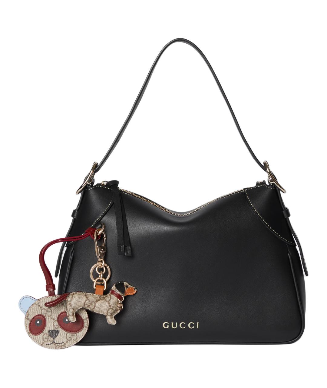 GUCCI Черная кожаная сумка через плечо, фото 2