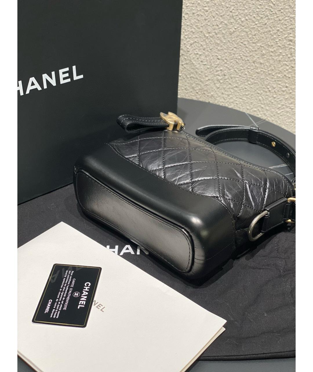 CHANEL Черная кожаная сумка через плечо, фото 6