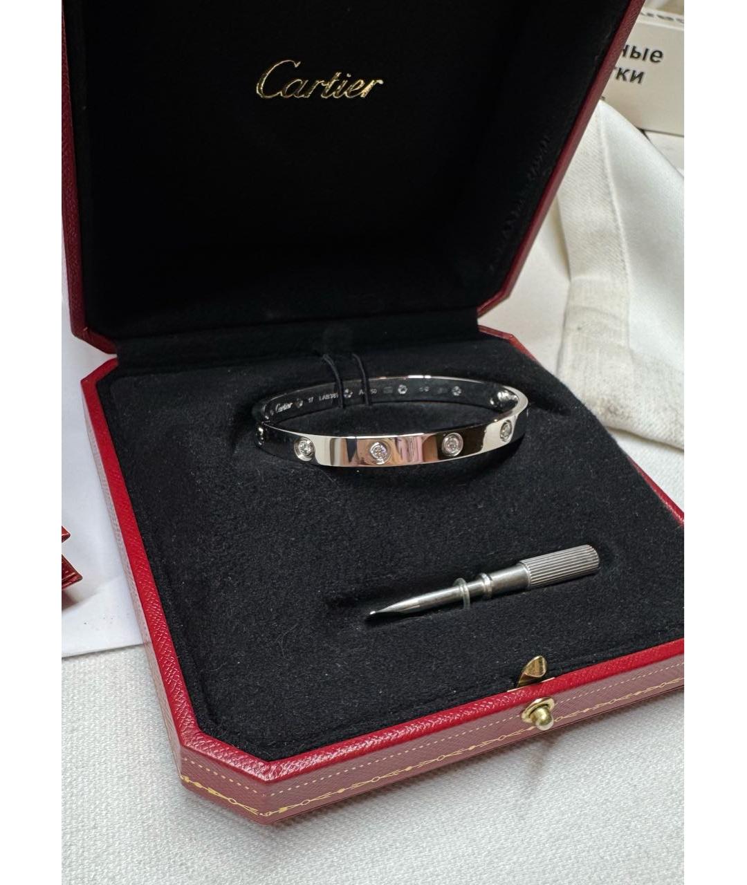 CARTIER Серебрянный браслет из белого золота, фото 2