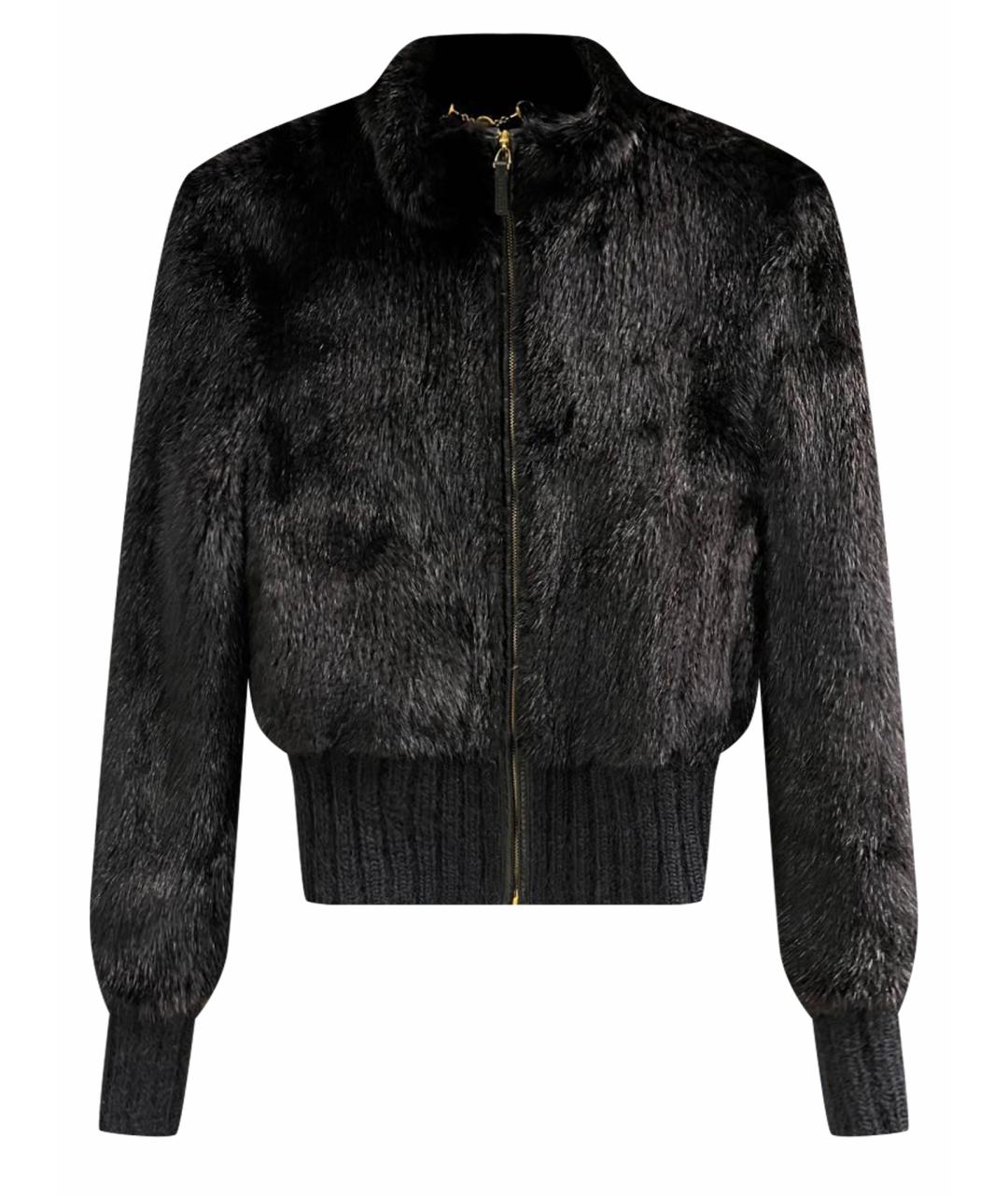 GUCCI Черная меховая шуба, фото 1