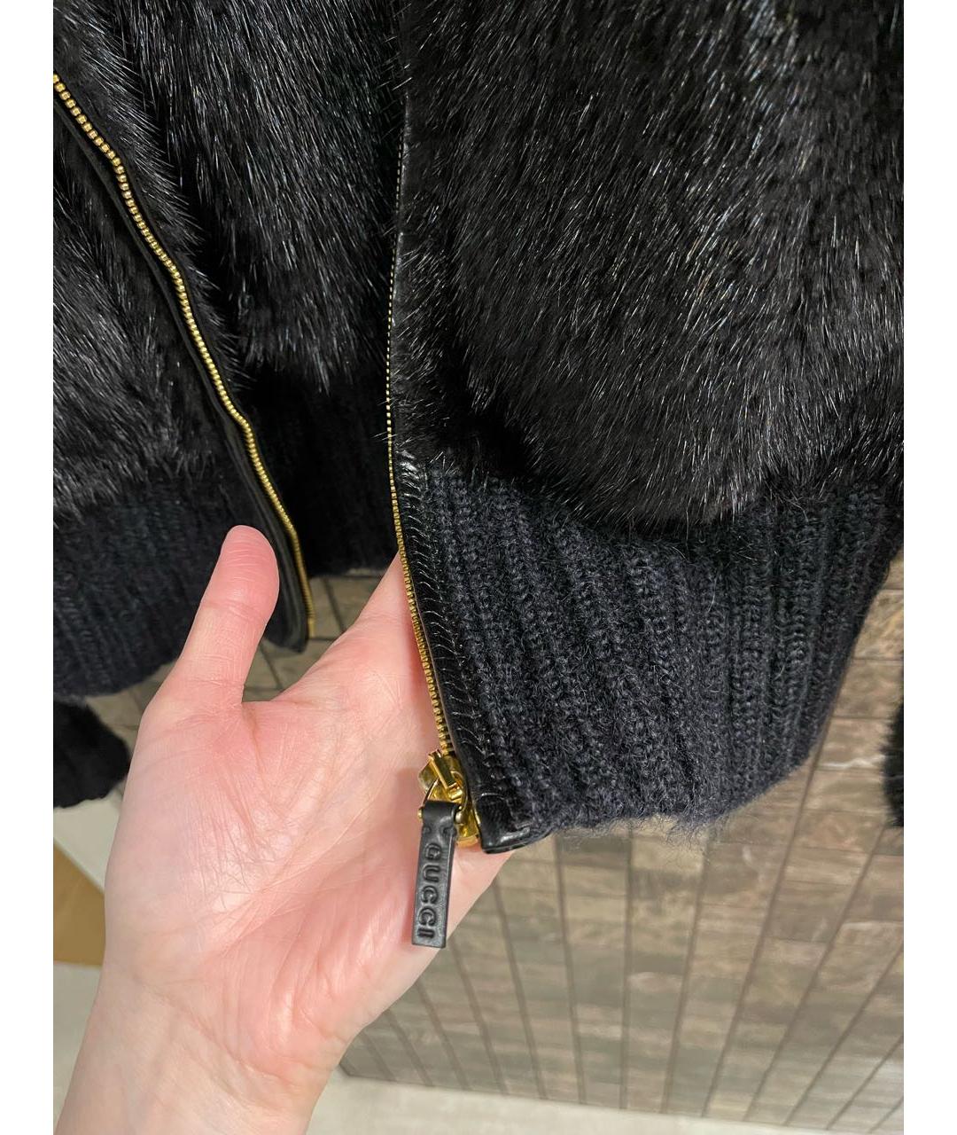 GUCCI Черная меховая шуба, фото 4