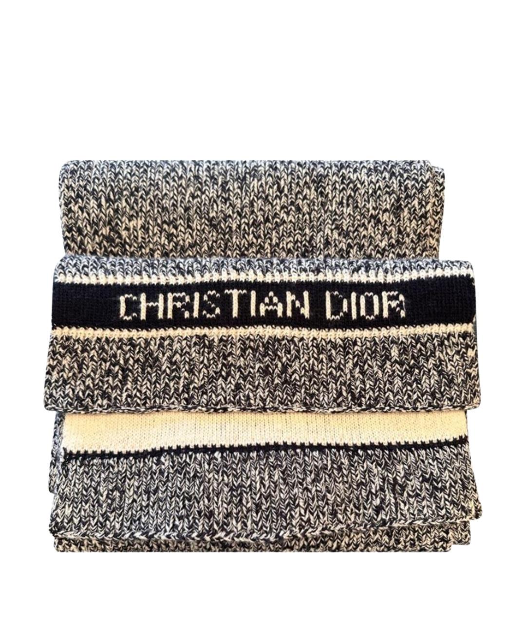 CHRISTIAN DIOR Мульти шерстяной шарф, фото 1