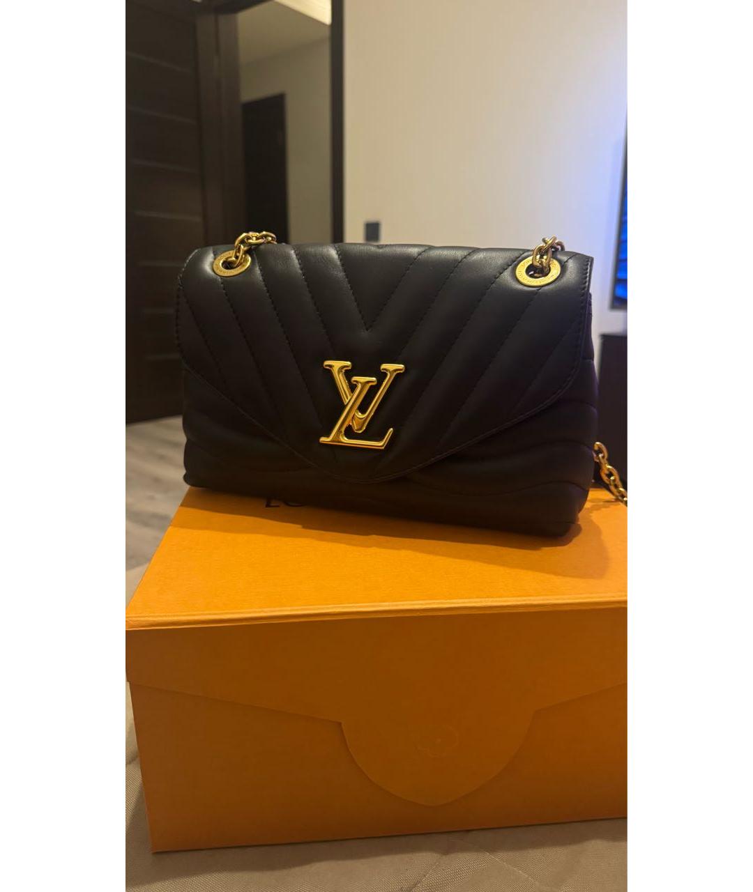 LOUIS VUITTON Черная кожаная сумка через плечо, фото 9