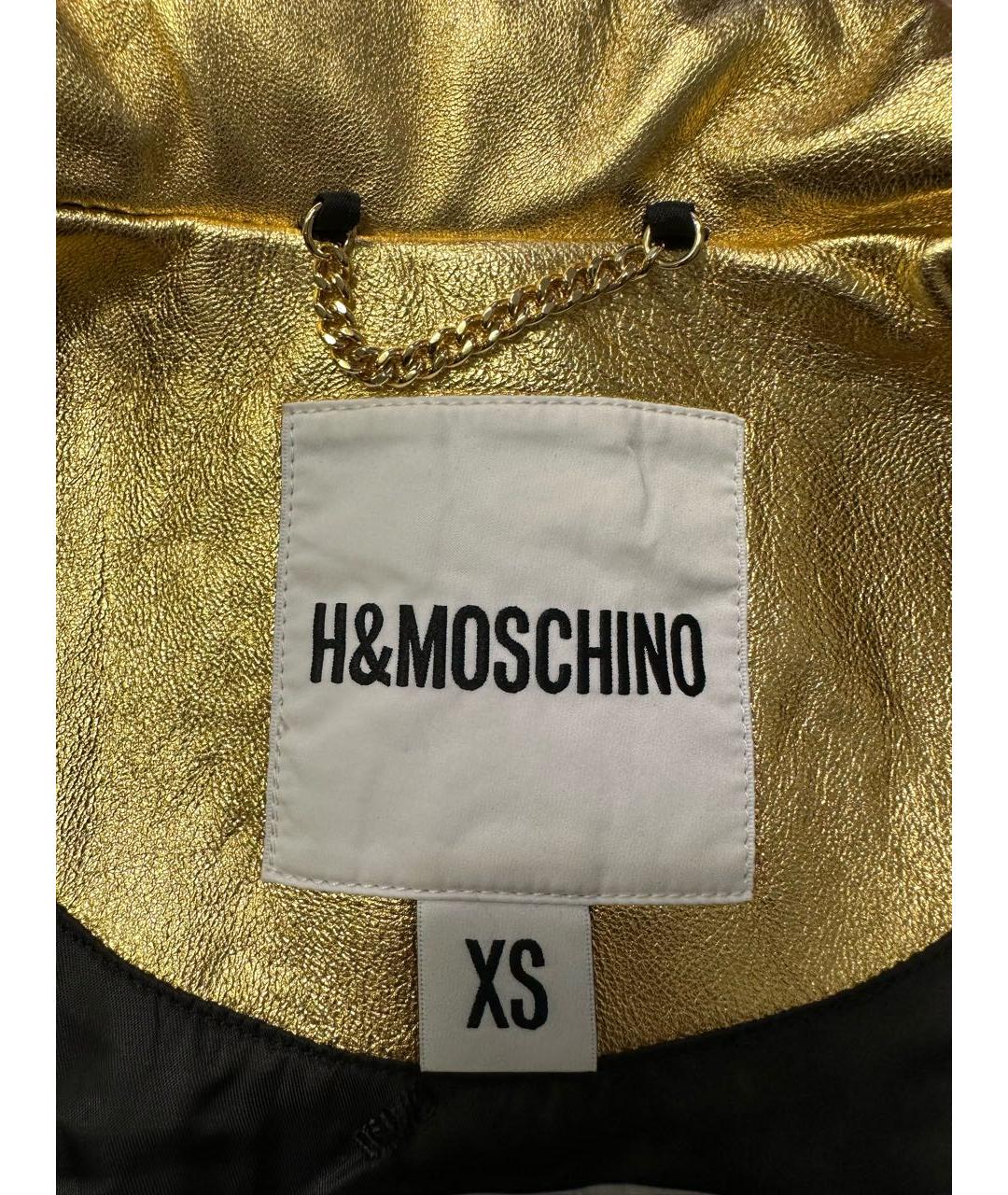 MOSCHINO Золотая кожаная куртка, фото 3