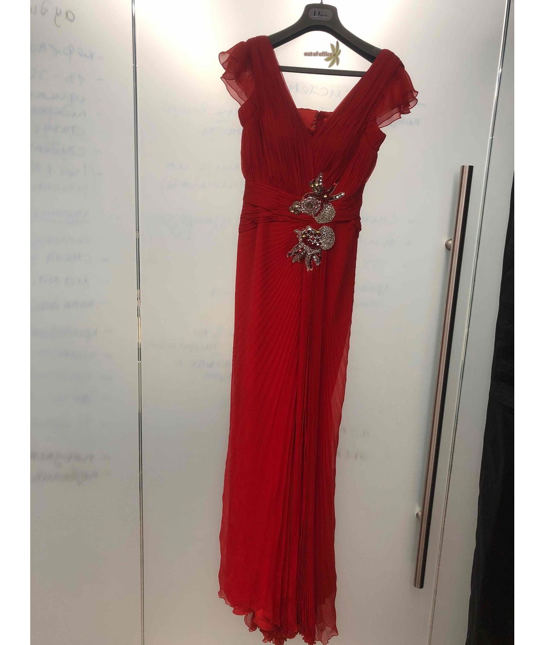ZUHAIR MURAD Красное шелковое вечернее платье, фото 5