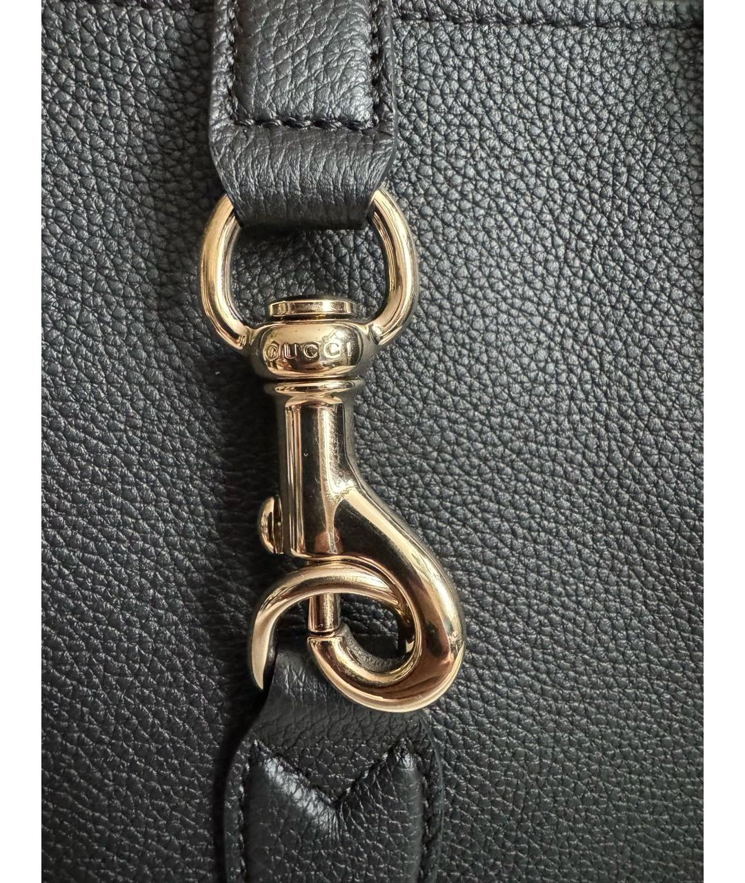 GUCCI Черная кожаная сумка с короткими ручками, фото 4