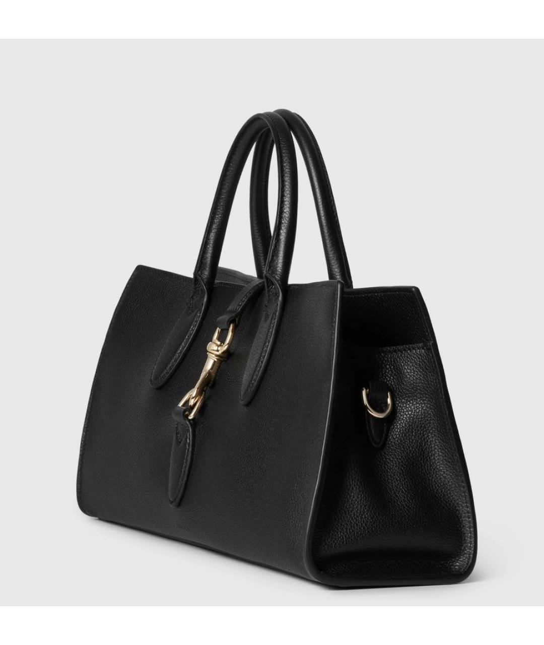 GUCCI Черная кожаная сумка с короткими ручками, фото 2