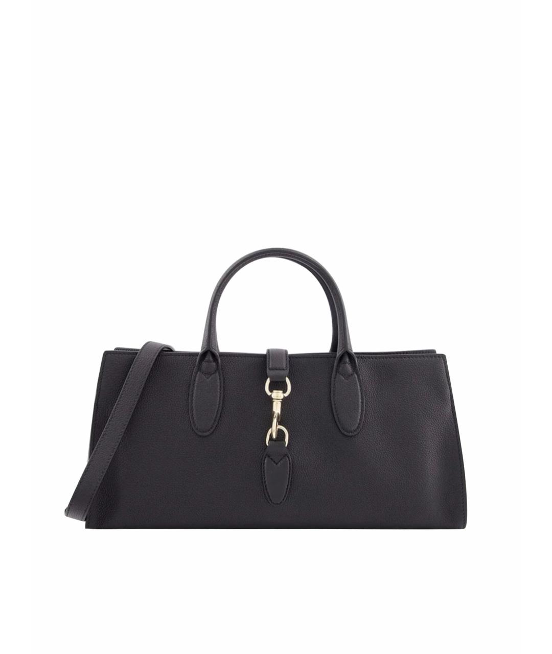 GUCCI Черная кожаная сумка с короткими ручками, фото 1