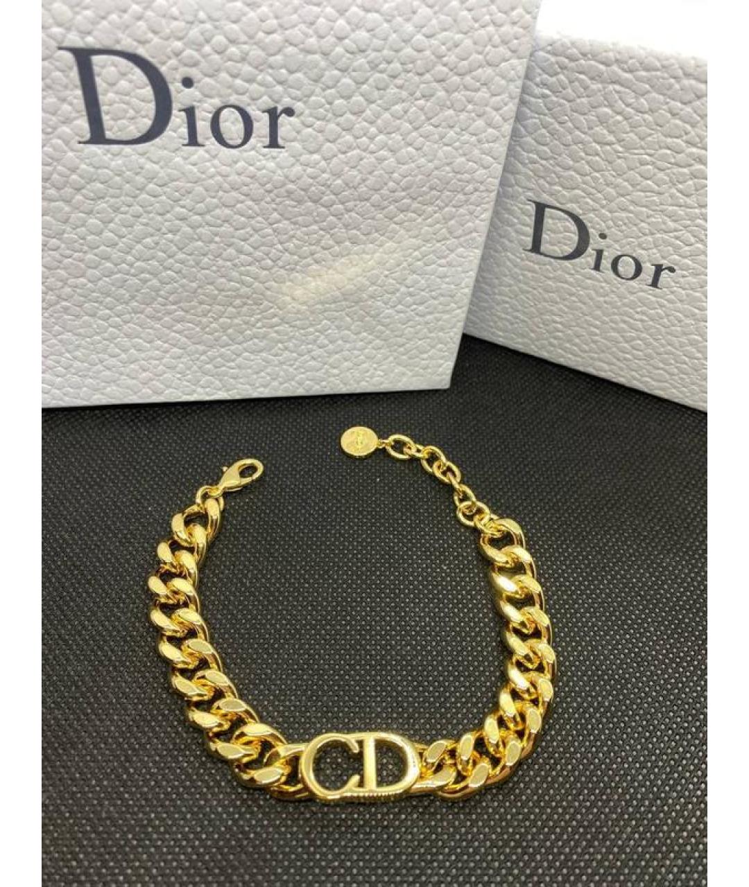 CHRISTIAN DIOR Золотой металлический браслет, фото 3