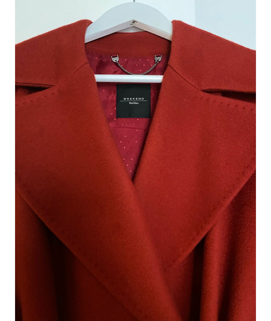 WEEKEND MAX MARA Красное шерстяное пальто, фото 3