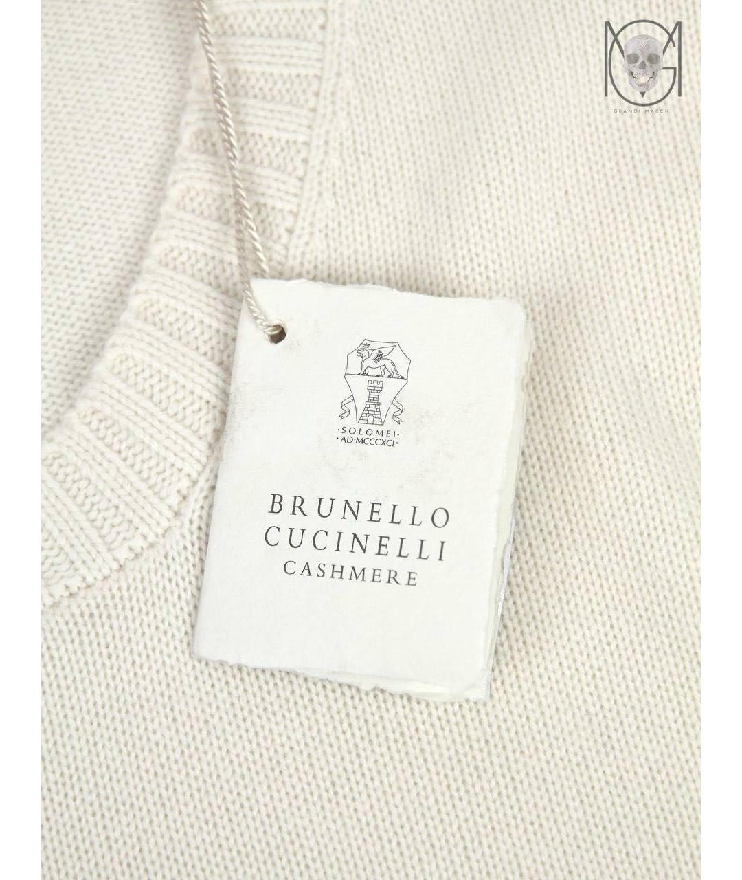 BRUNELLO CUCINELLI Бежевый кашемировый джемпер / свитер, фото 3