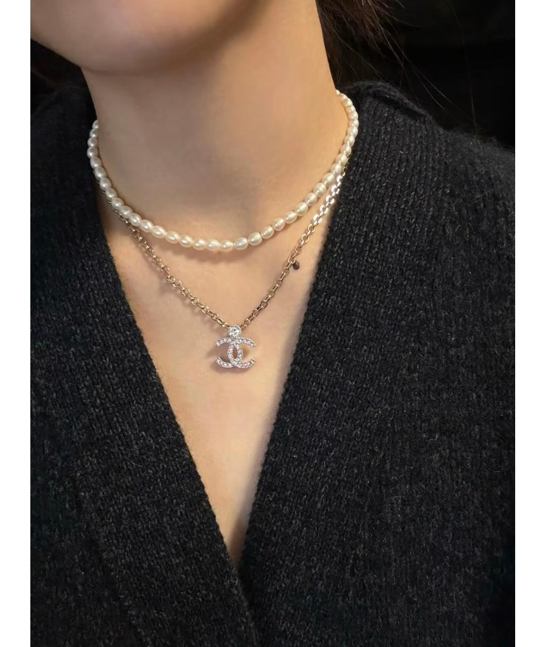 CHANEL Серебряная металлическая цепочка, фото 3