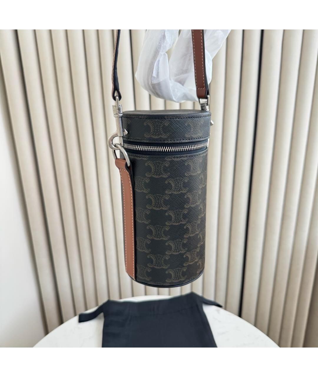 CELINE Коричневая сумка через плечо из искусственной кожи, фото 7