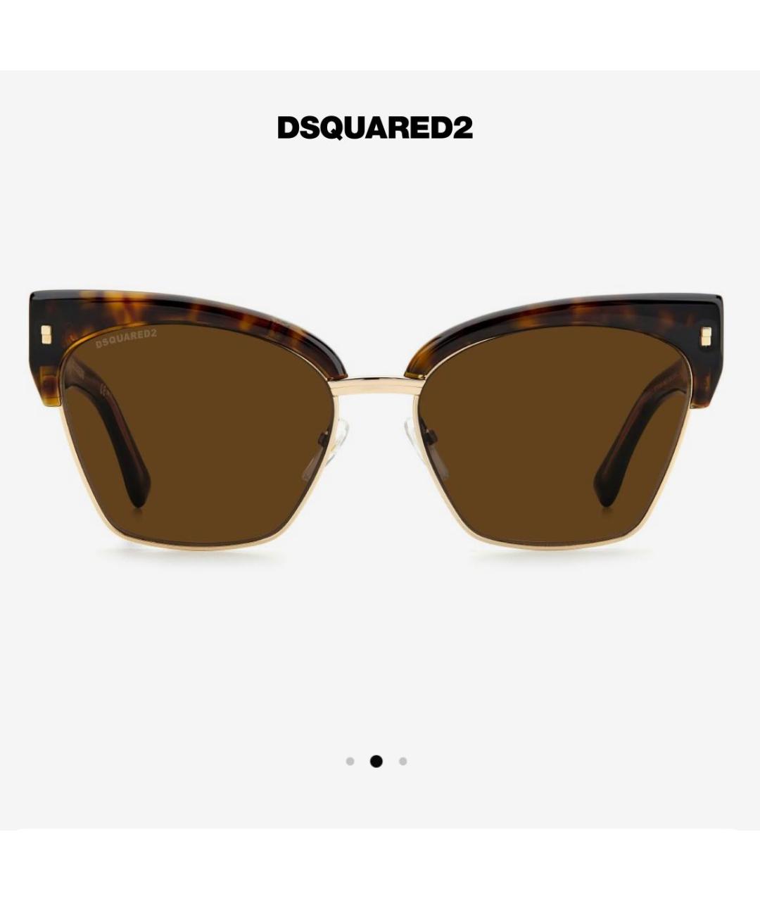 DSQUARED2 Коричневые металлические солнцезащитные очки, фото 5