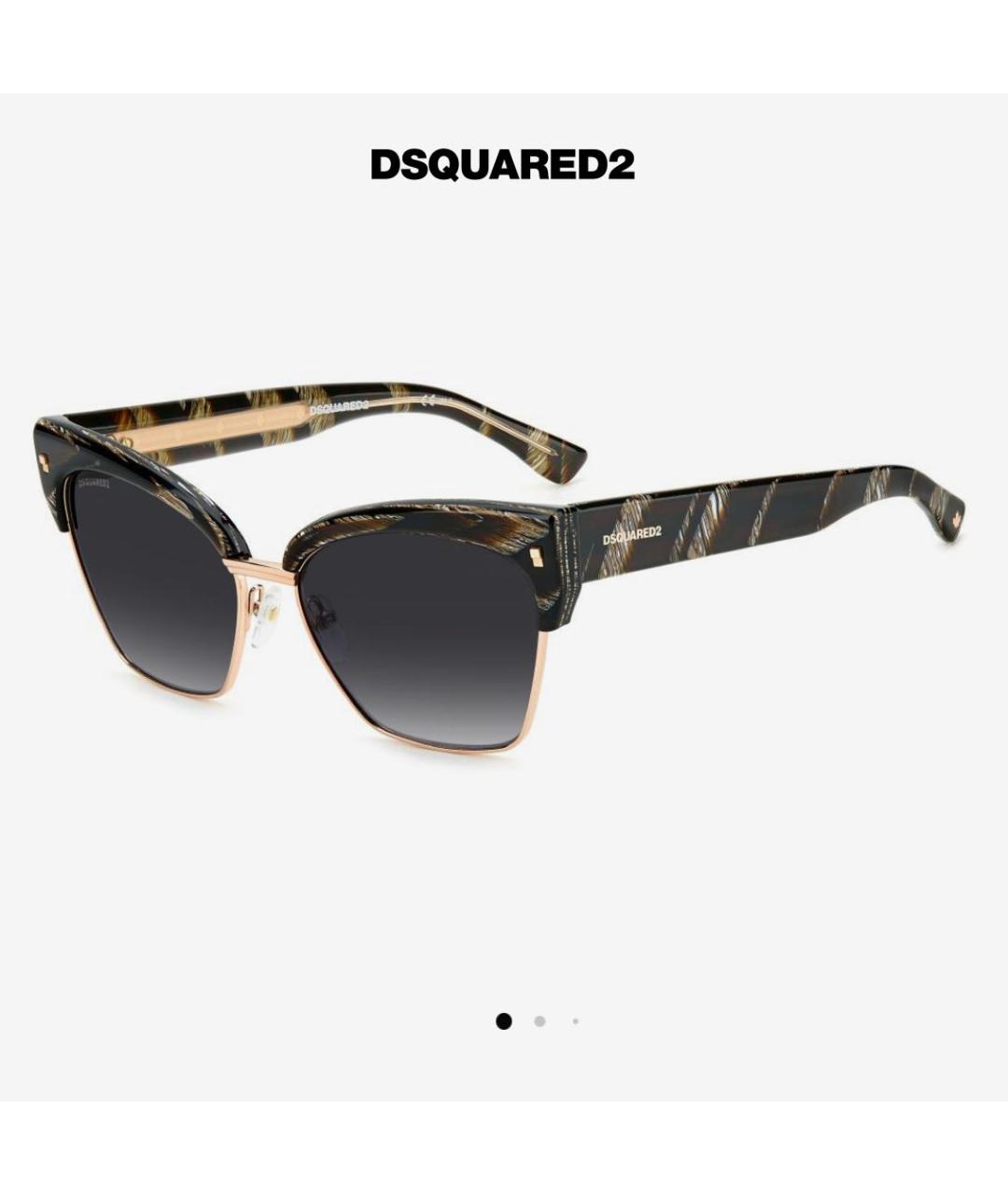 DSQUARED2 Коричневые металлические солнцезащитные очки, фото 5