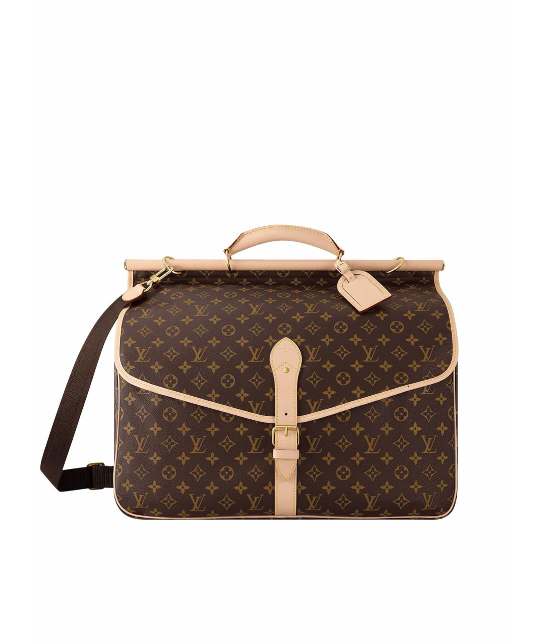 LOUIS VUITTON Коричневая кожаная сумка на плечо, фото 1