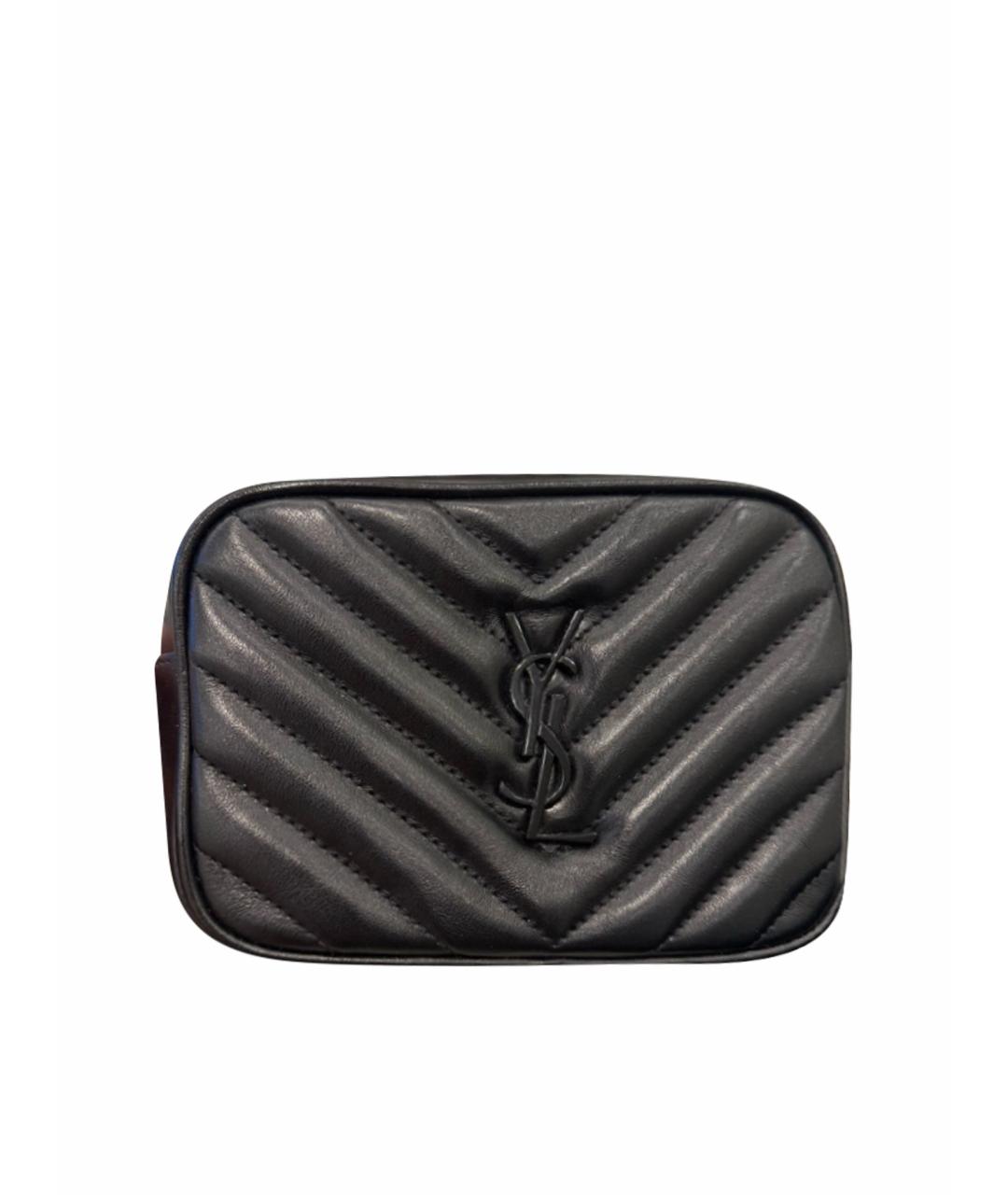 SAINT LAURENT Черная кожаная поясная сумка, фото 1