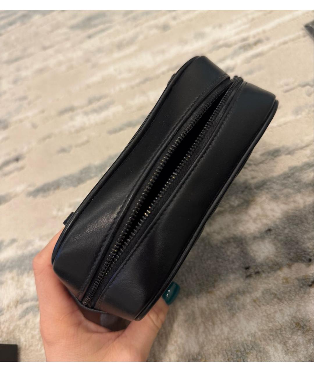 SAINT LAURENT Черная кожаная поясная сумка, фото 2