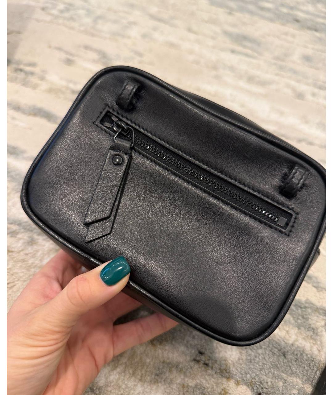 SAINT LAURENT Черная кожаная поясная сумка, фото 3