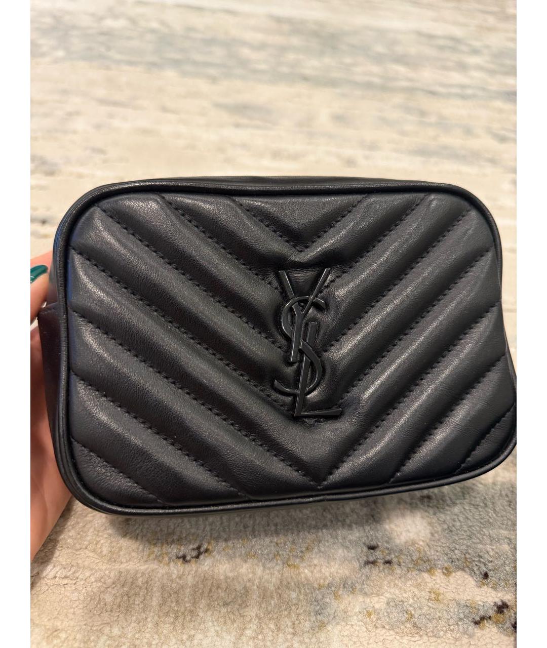 SAINT LAURENT Черная кожаная поясная сумка, фото 5
