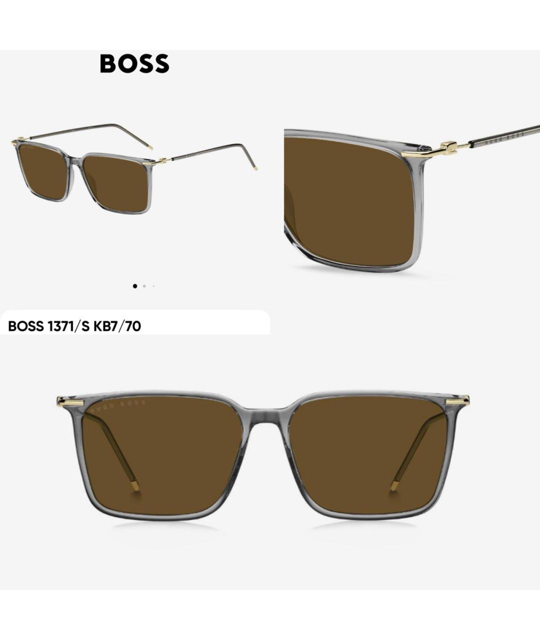 HUGO BOSS Коричневые пластиковые солнцезащитные очки, фото 4