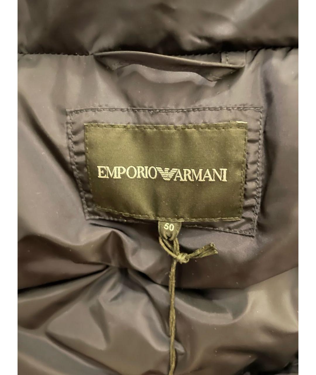 EMPORIO ARMANI Темно-синий полиэстеровый пуховик, фото 3