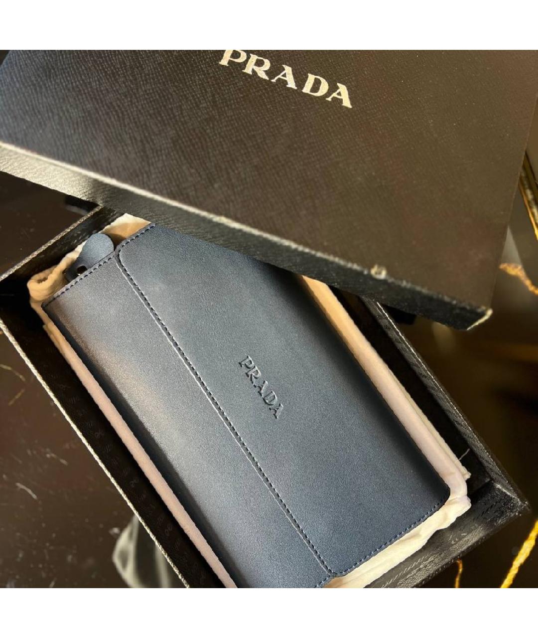 PRADA Синий кожаный кошелек, фото 6