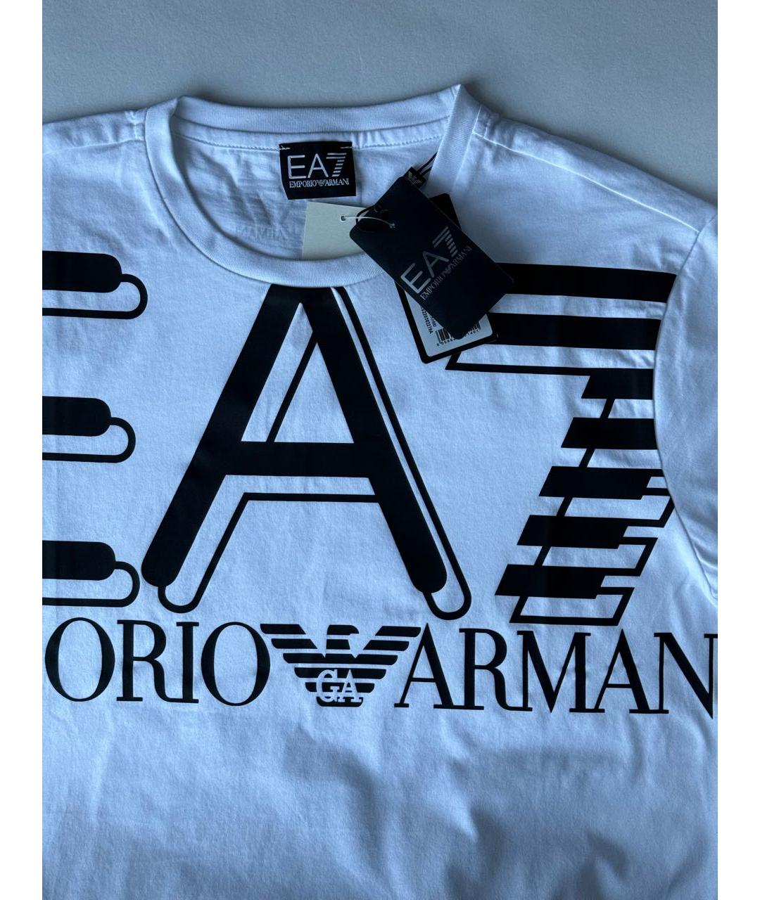 EMPORIO ARMANI Белая хлопковая футболка, фото 2