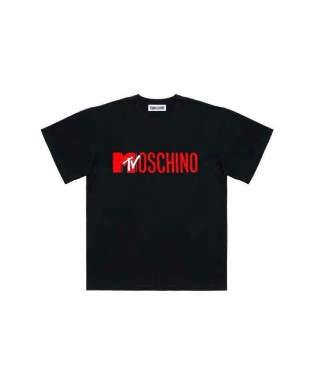 MOSCHINO Черная хлопковая футболка, фото 1