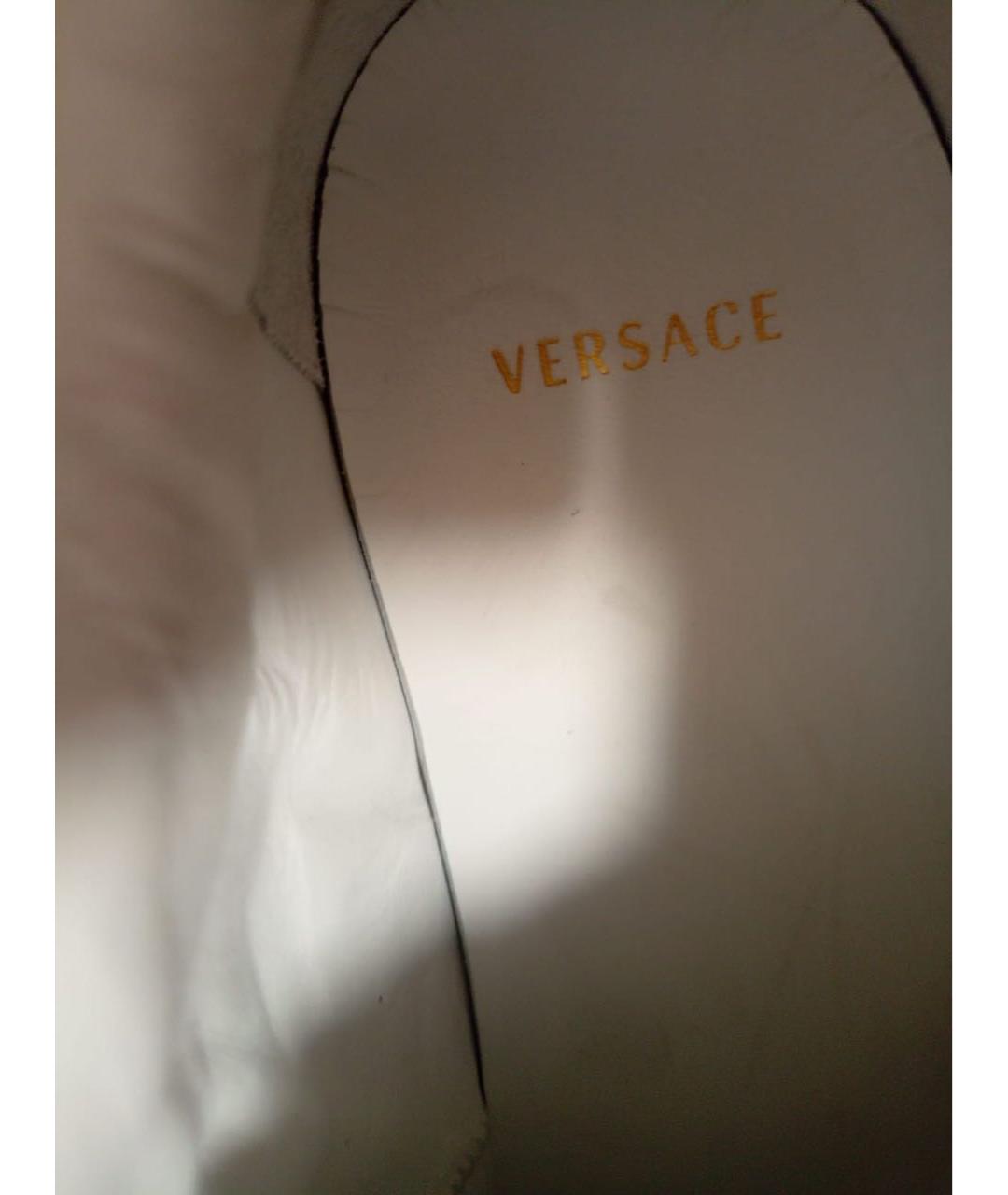 VERSACE Белые кроссовки из искусственной кожи, фото 7