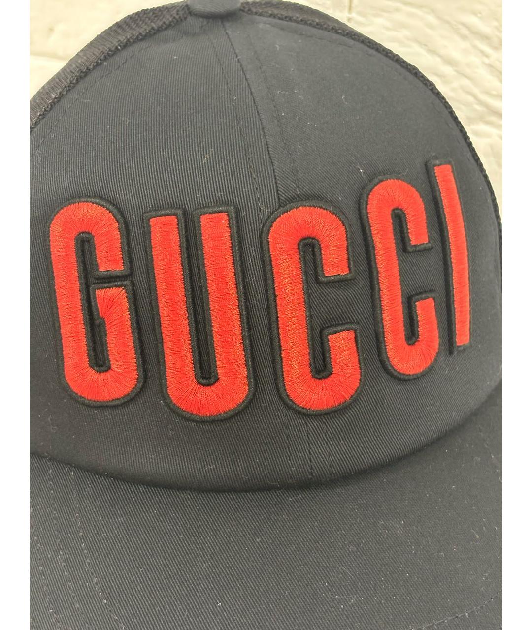 GUCCI Черная хлопковая кепка, фото 4