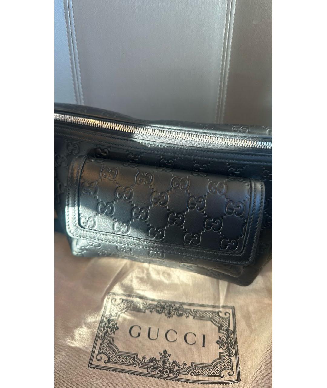 GUCCI Черная кожаная поясная сумка, фото 3