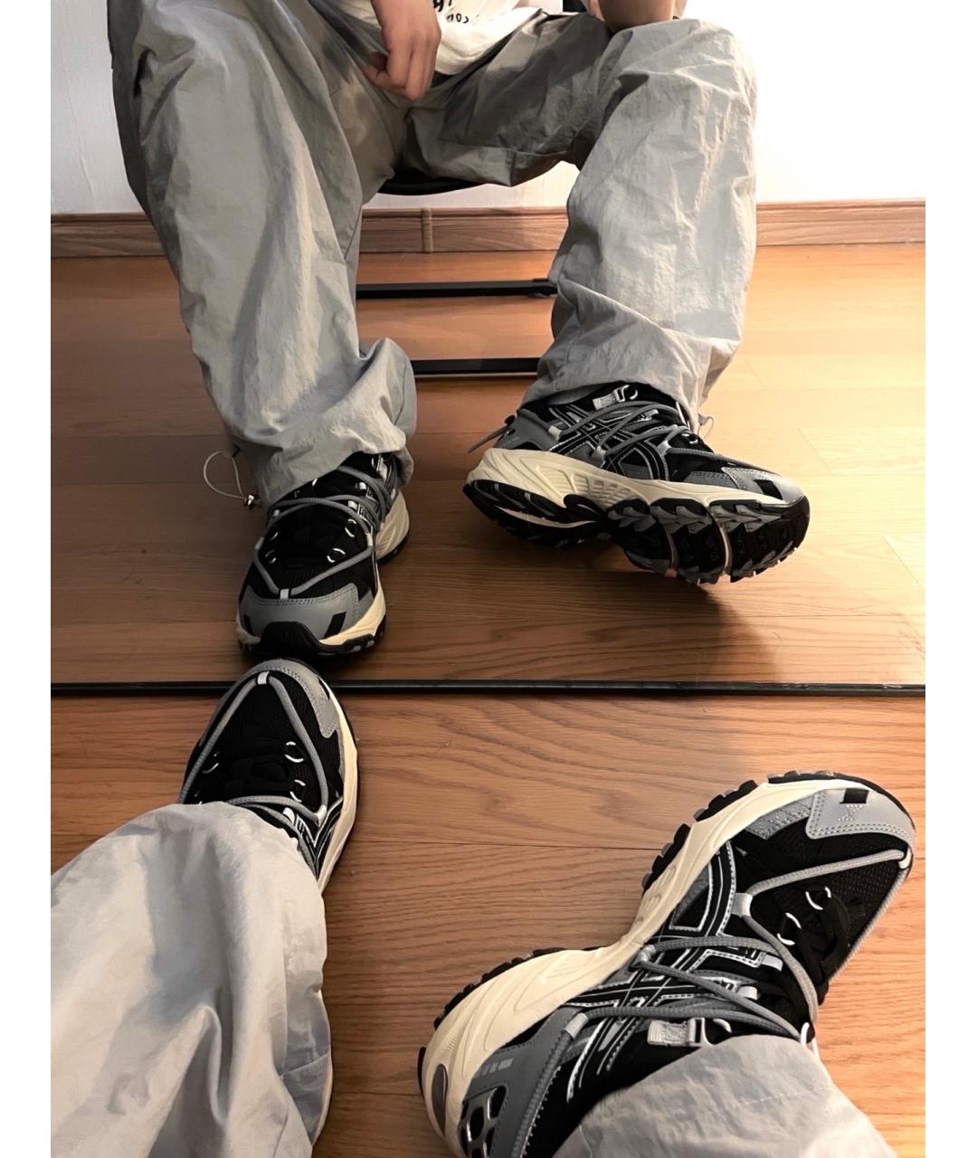 ASICS Серые текстильные кроссовки, фото 4