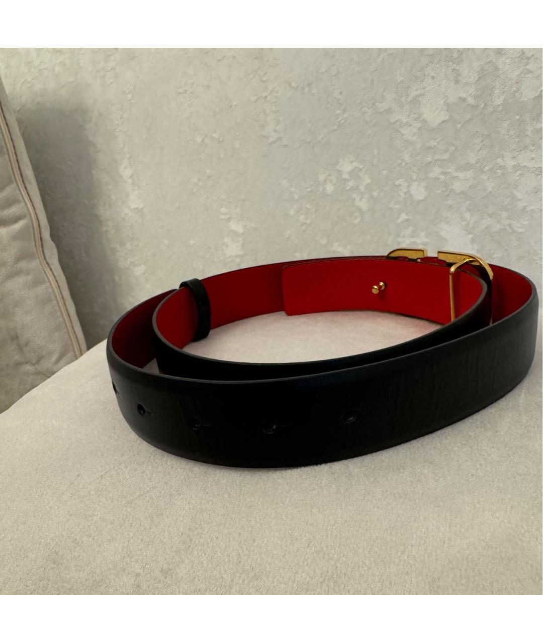 VALENTINO Черный кожаный ремень, фото 5