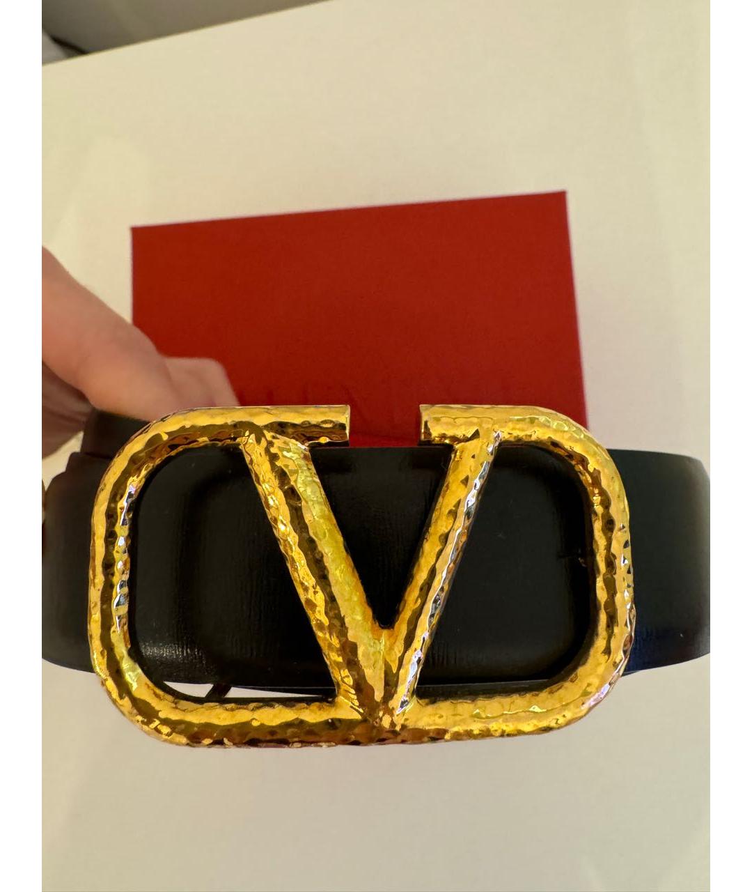 VALENTINO Черный кожаный ремень, фото 2