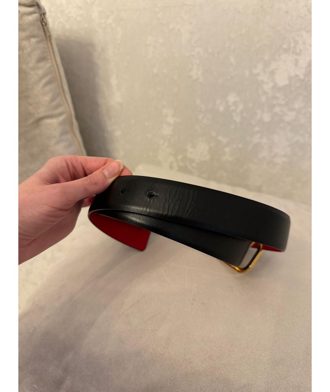 VALENTINO Черный кожаный ремень, фото 3