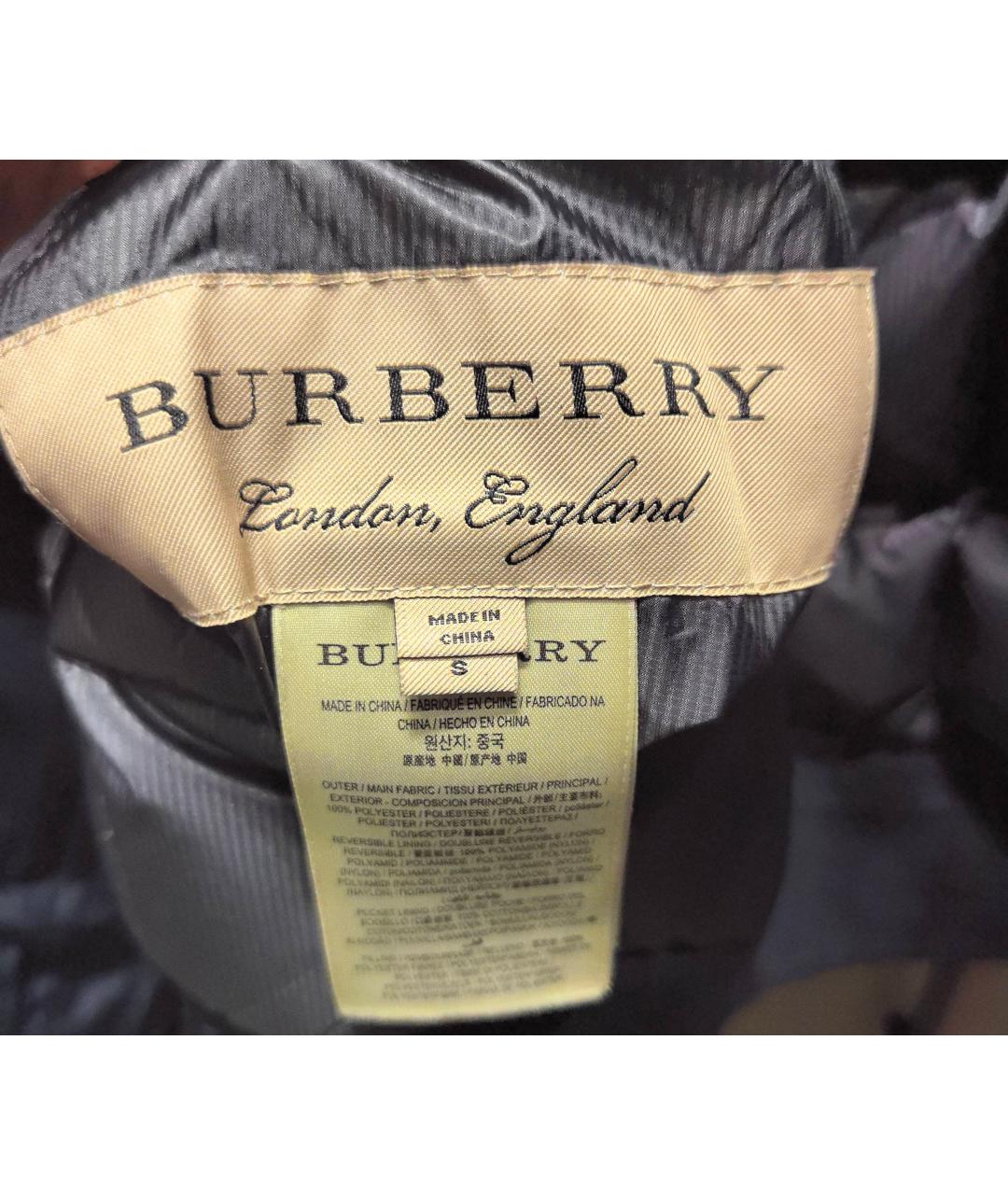 BURBERRY Темно-синий полиэстеровый пуховик, фото 3