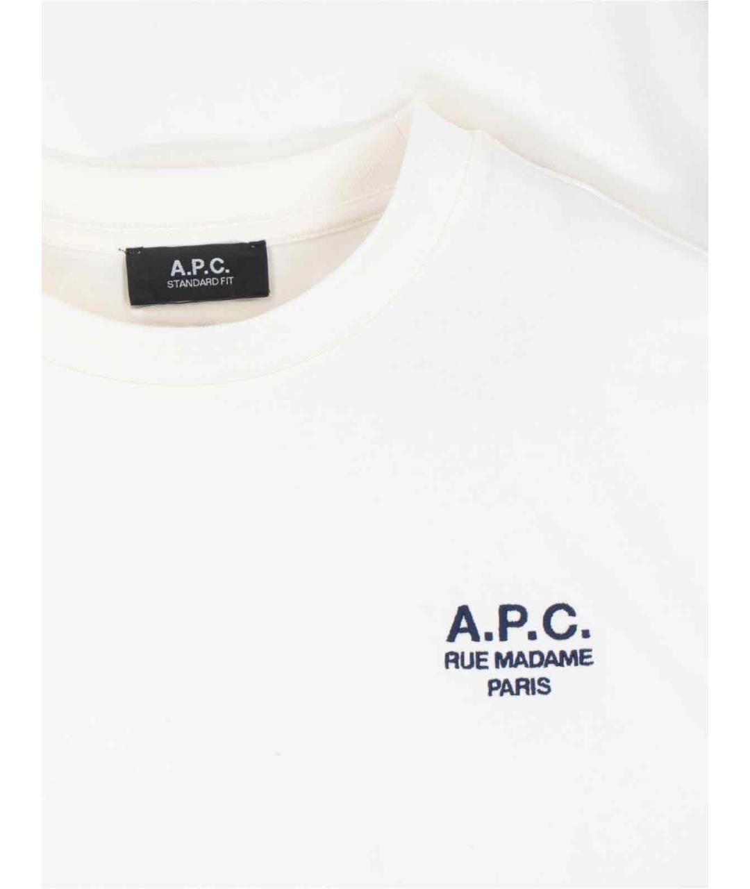 A.P.C. Белая хлопковая футболка, фото 3