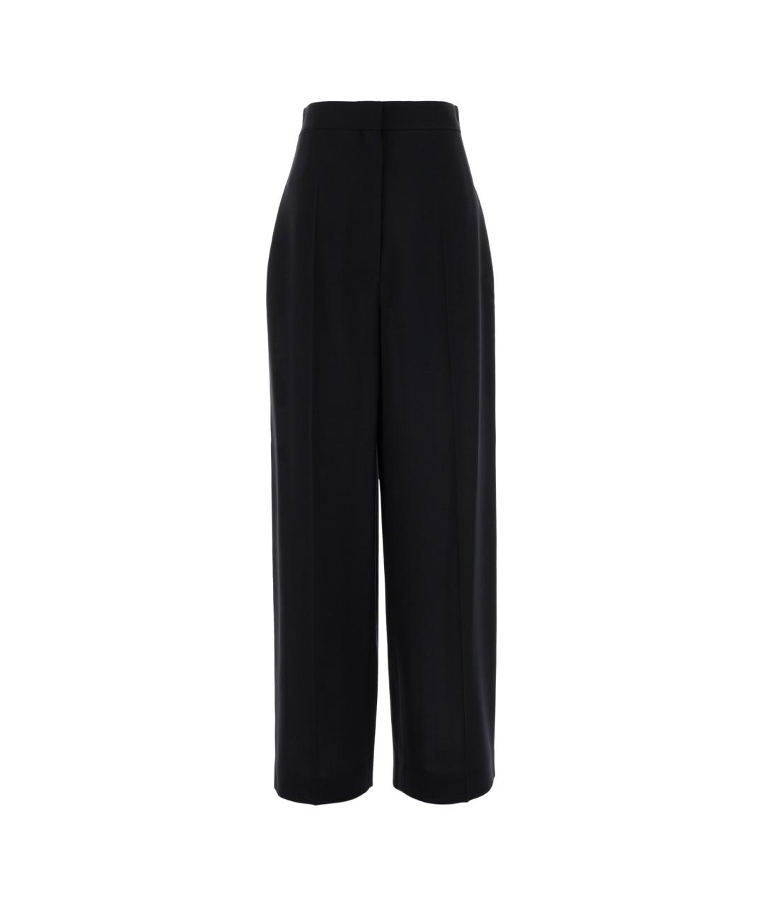 THE ROW Темно-синие шерстяные прямые брюки, фото 1