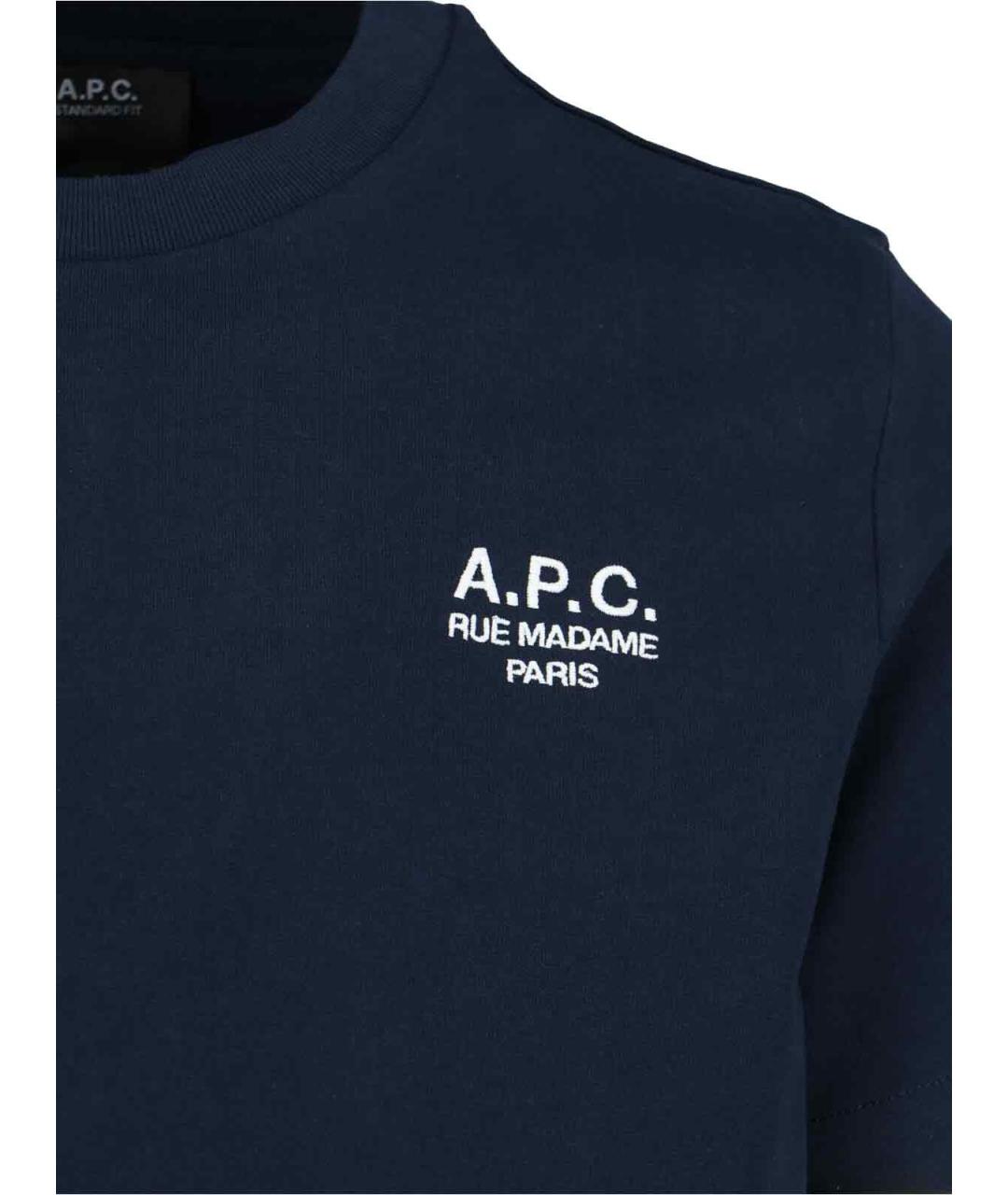 A.P.C. Синяя хлопковая футболка, фото 3