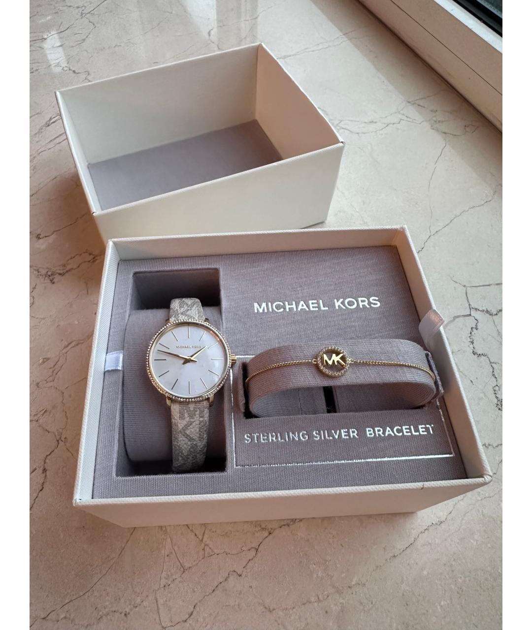 MICHAEL KORS Золотые с серебряным покрытием часы, фото 2