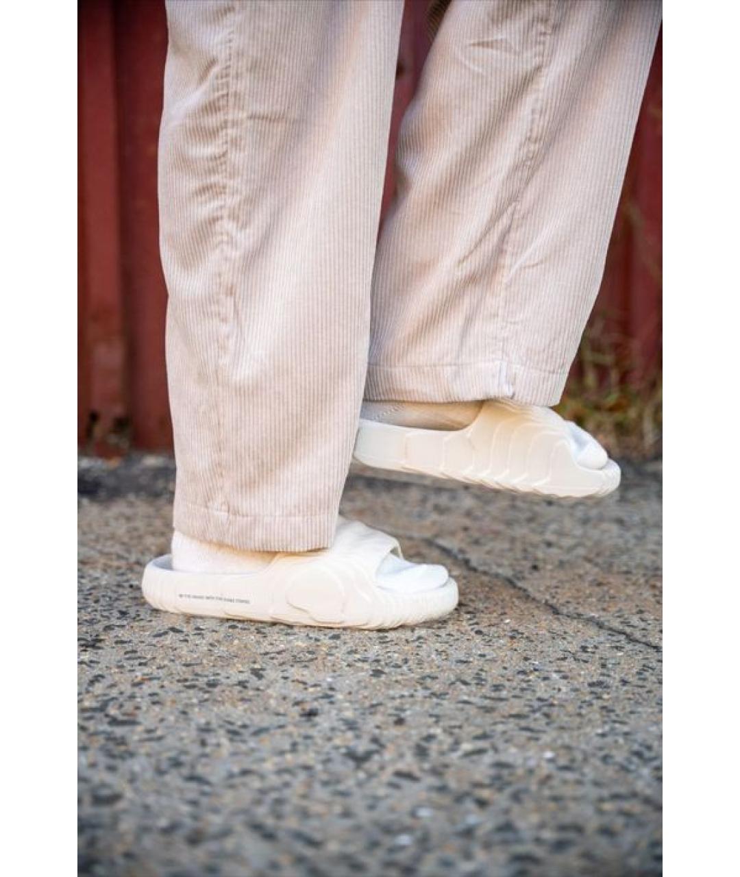 ADIDAS Белые резиновые шлепанцы, фото 4