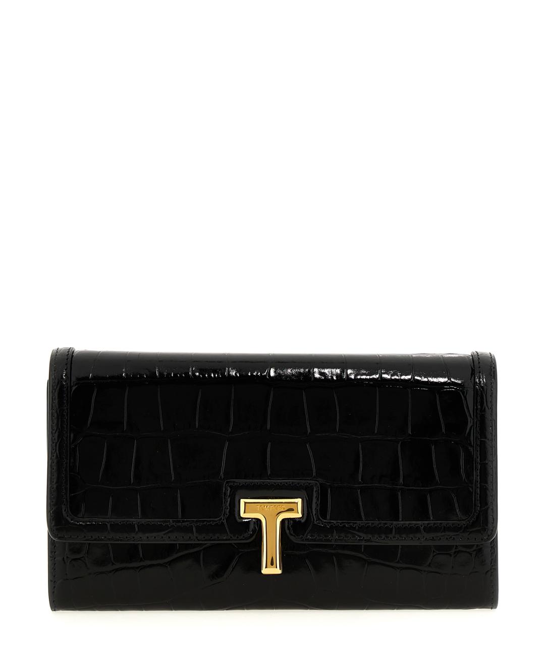 TOM FORD Черный кожаный кошелек, фото 1